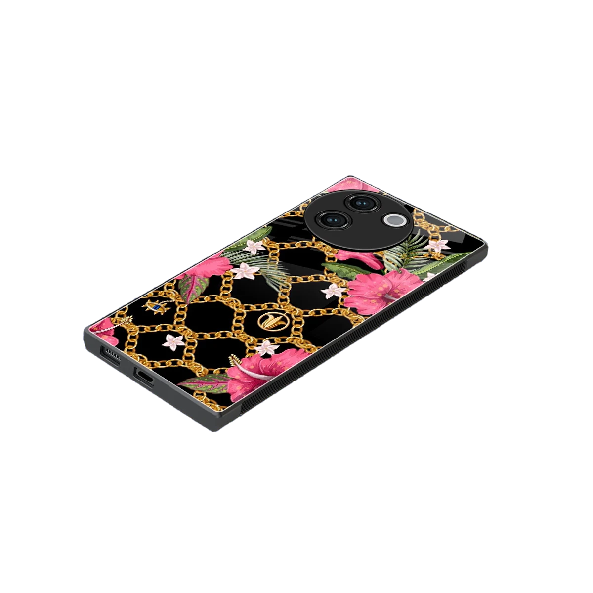Gilded Petals stylish phone case for vivo v30e | glossy glass and slim fit