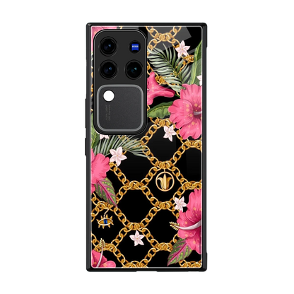 Gilded Petals back phone cover | glass case forvivo v30 pro