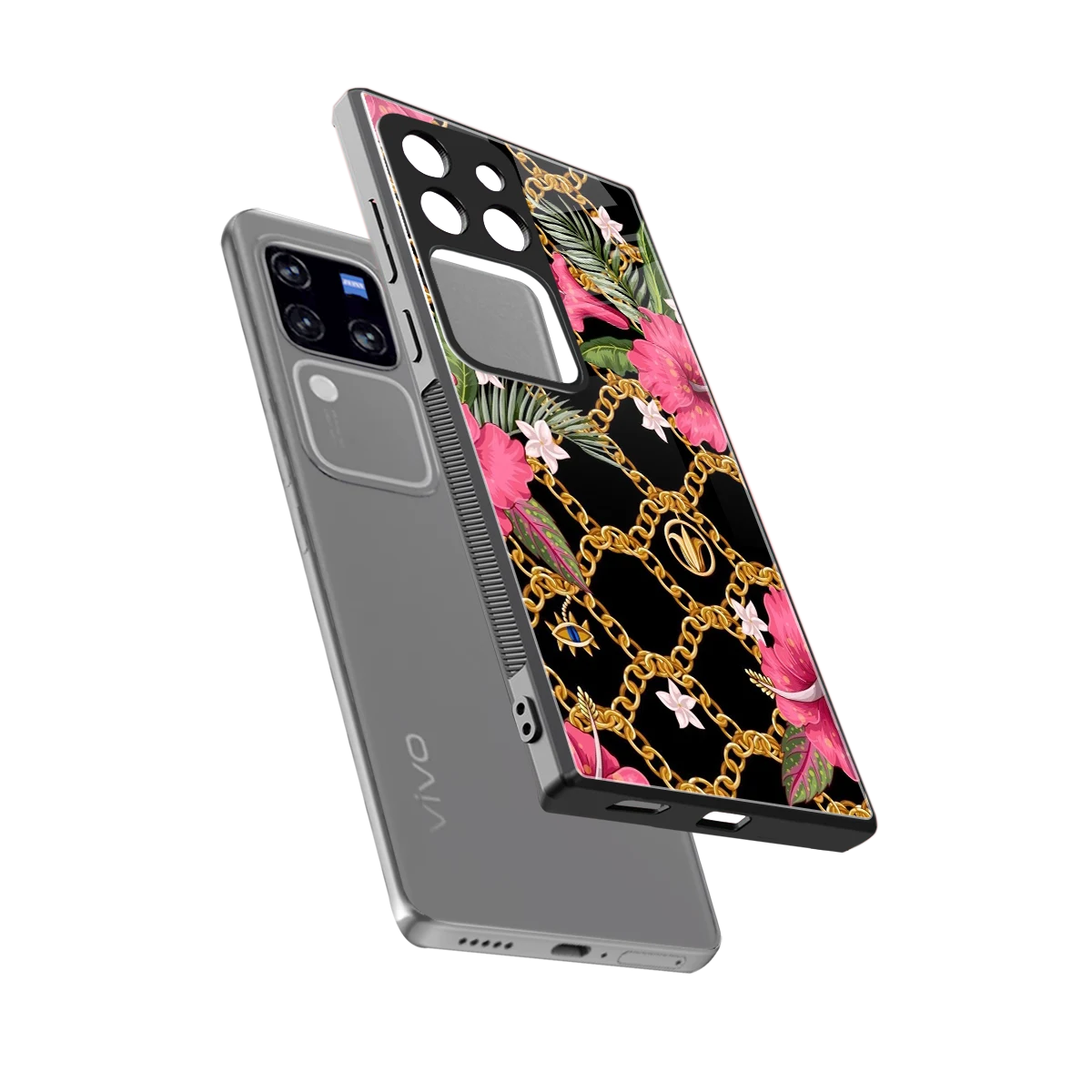 Gilded Petals sleekvivo v30 pro cover with tempered glass back and TPU edges