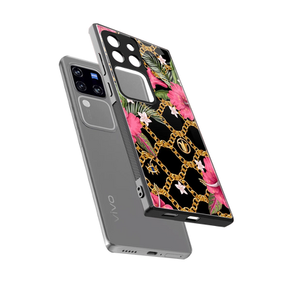 Gilded Petals sleekvivo v30 pro cover with tempered glass back and TPU edges