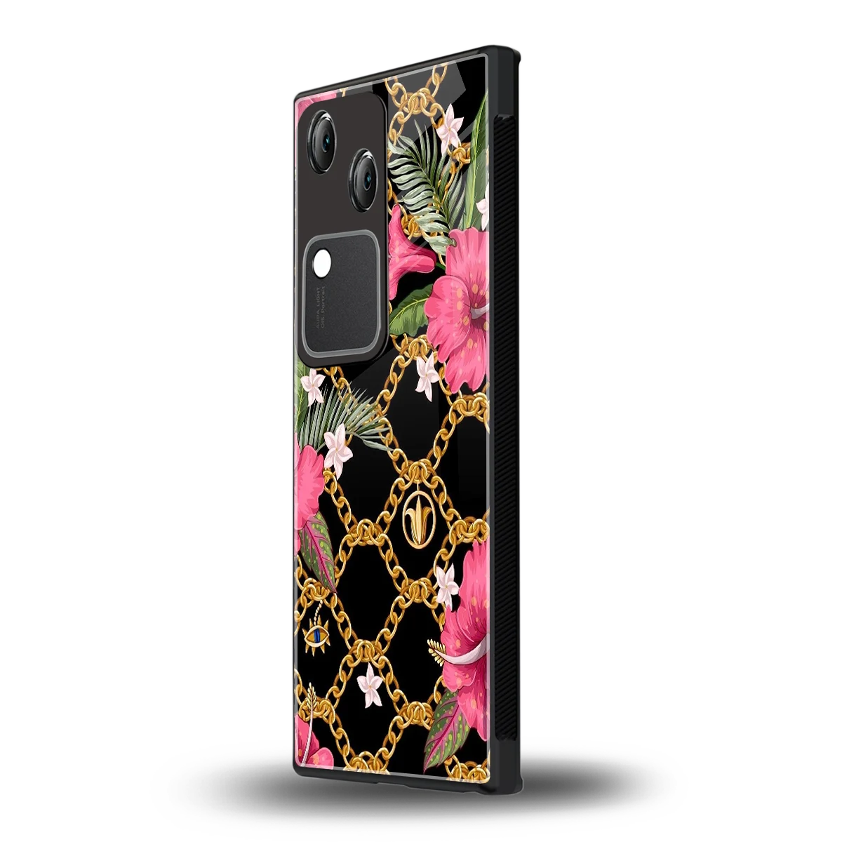 Gilded Petals vivo v30 mobile cover | shockproof glass phone case