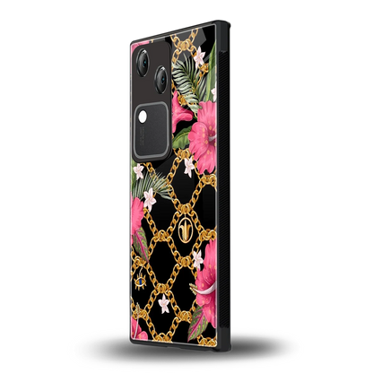 Gilded Petals vivo v30 mobile cover | shockproof glass phone case