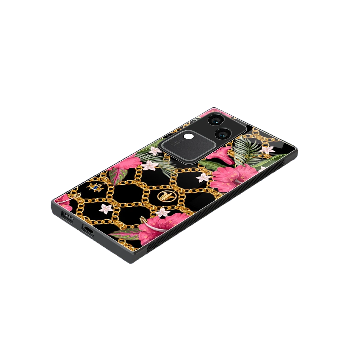 Gilded Petals stylish phone case for vivo v30 | glossy glass and slim fit