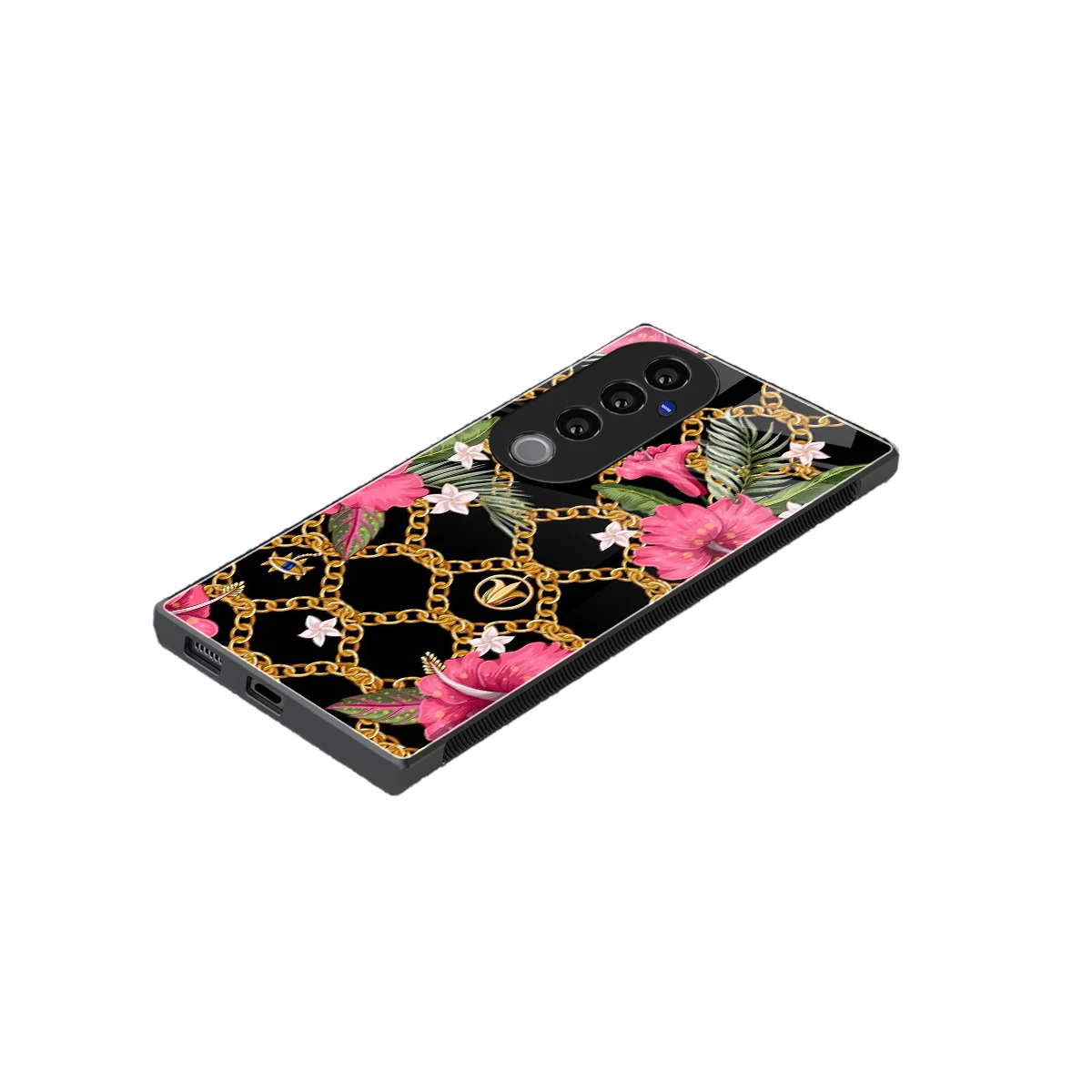 Gilded Petals stylish phone case for vivo v40 pro | glossy glass and slim fit