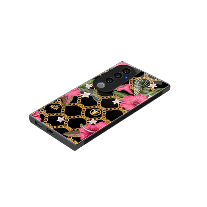 Gilded Petals stylish phone case for vivo v40 pro | glossy glass and slim fit