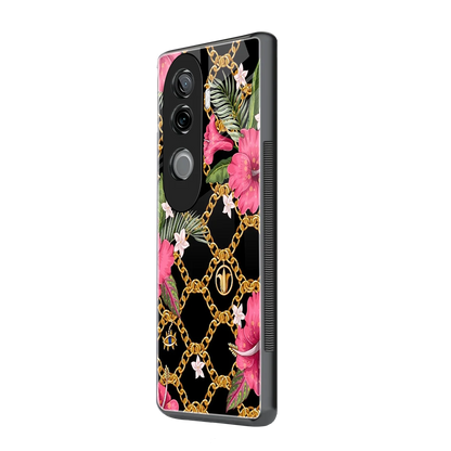 Gilded Petals vivo v40e mobile cover | shockproof glass phone case