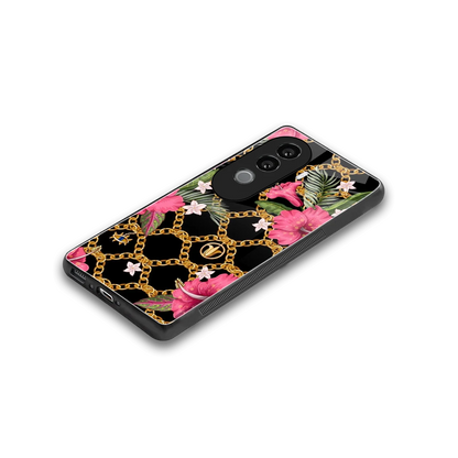 Gilded Petals stylish phone case for vivo v40e | glossy glass and slim fit