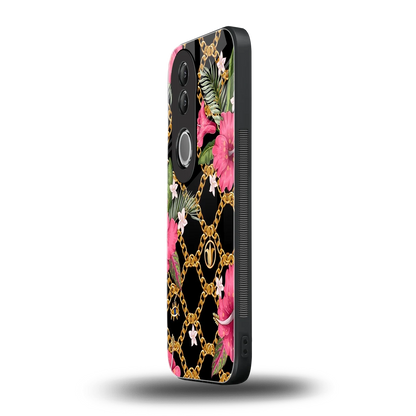 Gilded Petals vivo v50 mobile cover | shockproof glass phone case
