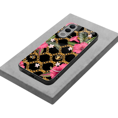 Gilded Petals stylish phone case for vivo v70 fe | glossy glass and slim fit