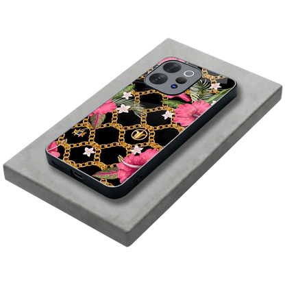 Gilded Petals stylish phone case for vivo v70 elite | glossy glass and slim fit