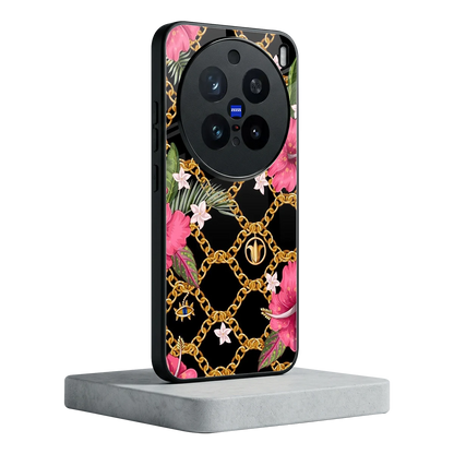 Gilded Petals vivo x200 pro mobile cover | shockproof glass phone case