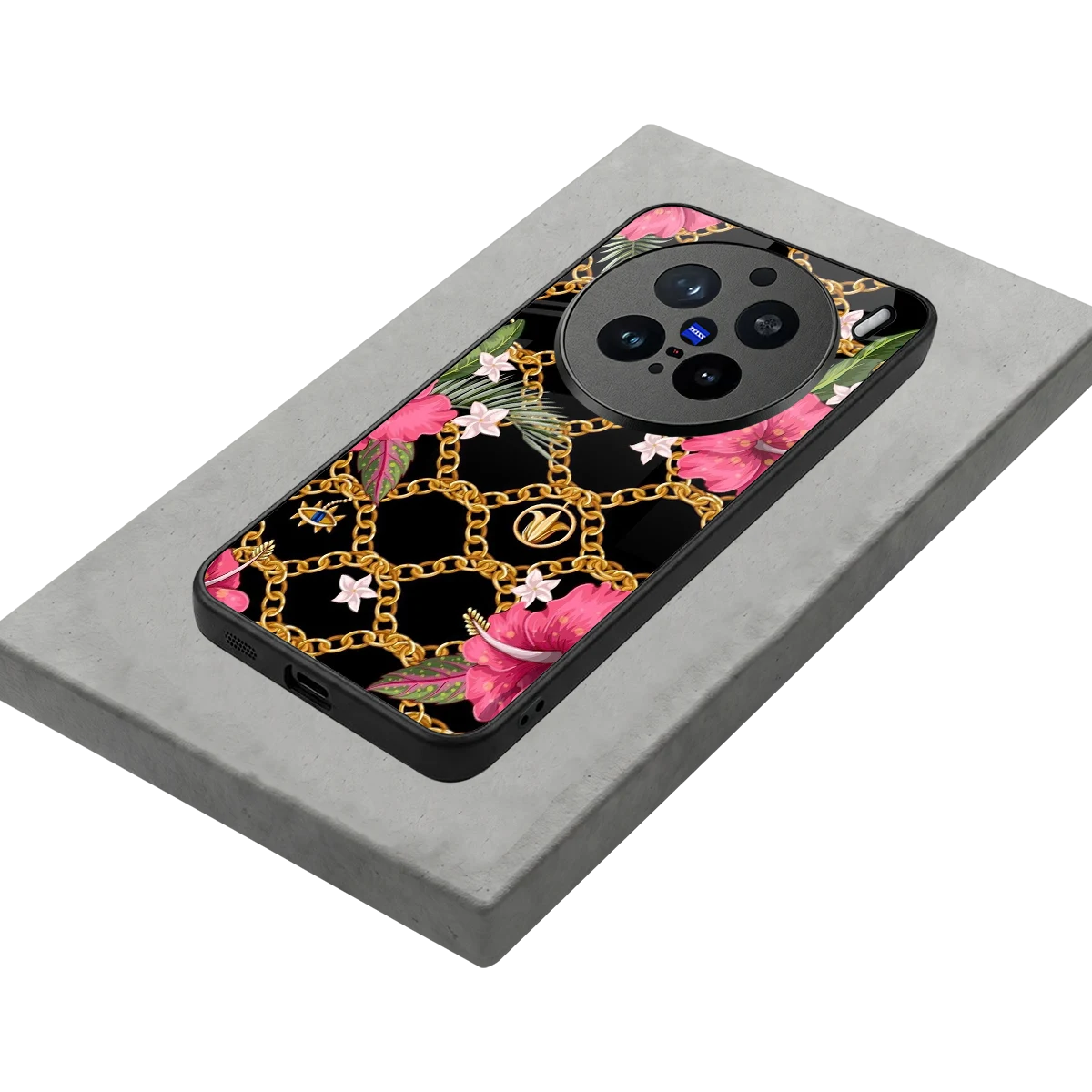 Gilded Petals stylish phone case for vivo x200 pro | glossy glass and slim fit