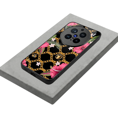 Gilded Petals stylish phone case for vivo x200 pro | glossy glass and slim fit