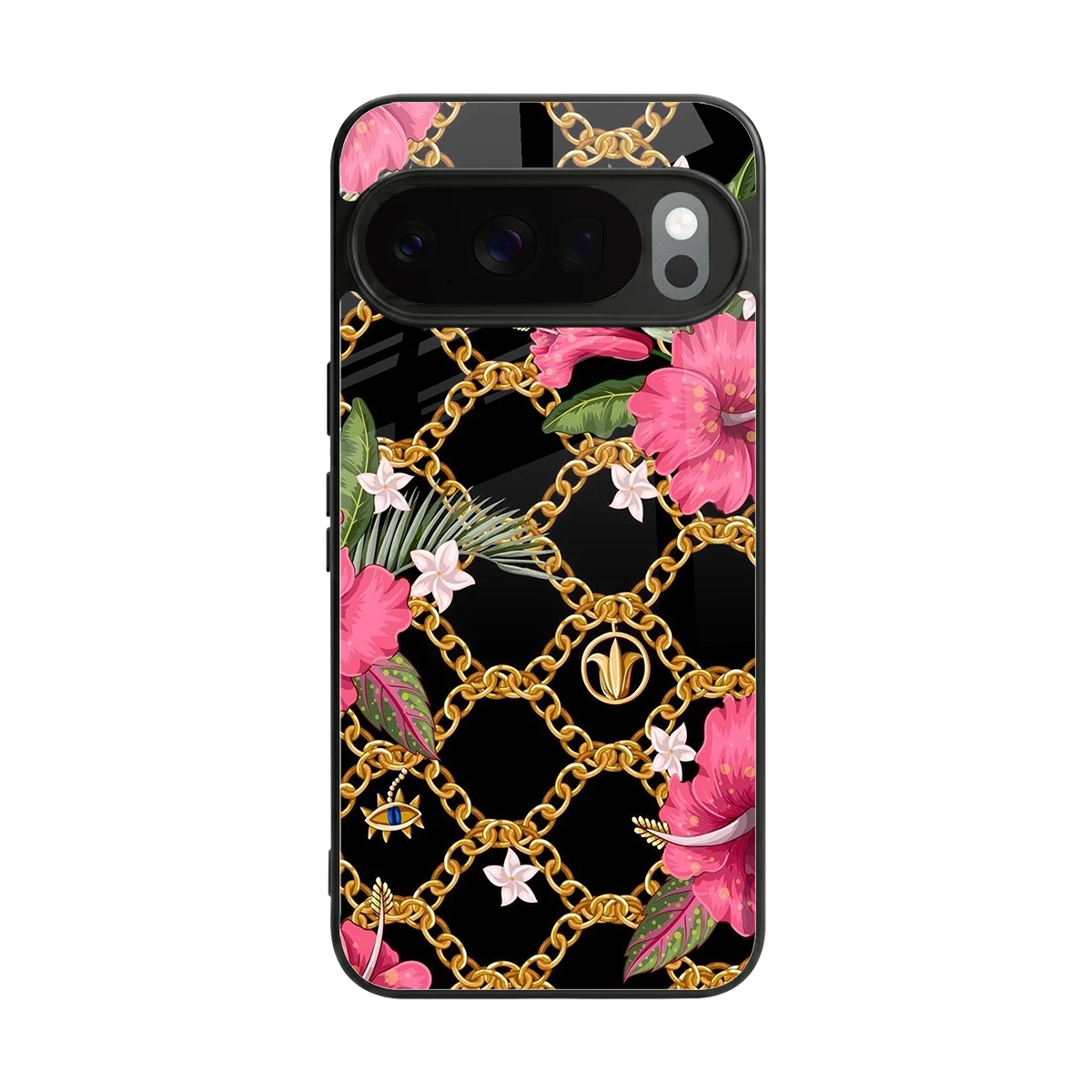 Gilded Petals back phone cover | glass case for google pixel 10 pro