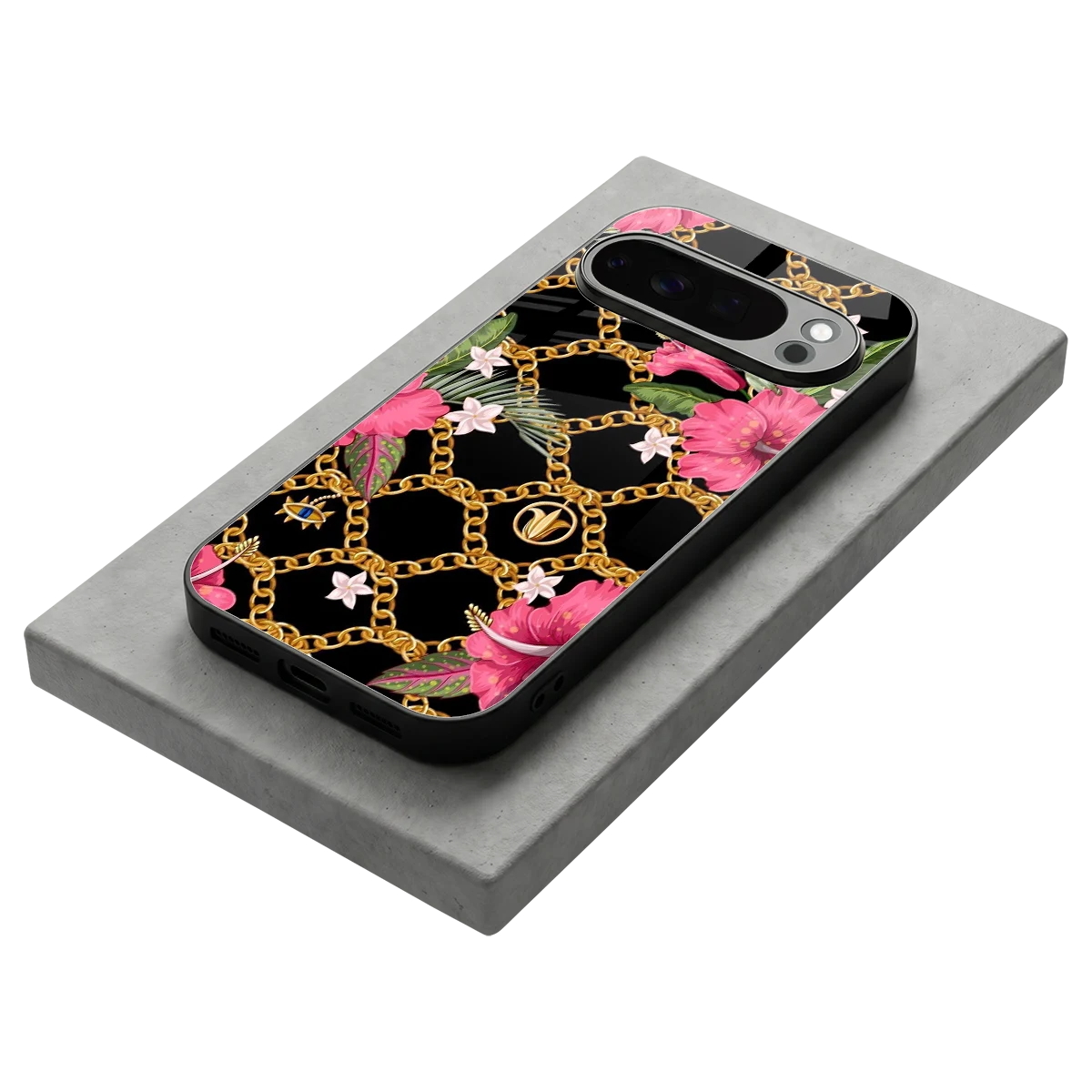 Gilded Petals stylish phone case for google pixel 10 pro | glossy glass and slim fit