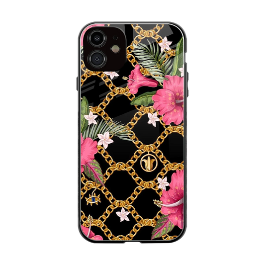 Gilded Petals back phone cover | glass case for iphone 12
