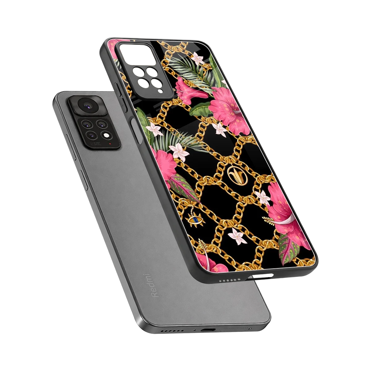 Gilded Petals sleek redmi note 11 pro cover with tempered glass back and TPU edges
