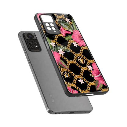 Gilded Petals sleek redmi note 11 pro cover with tempered glass back and TPU edges