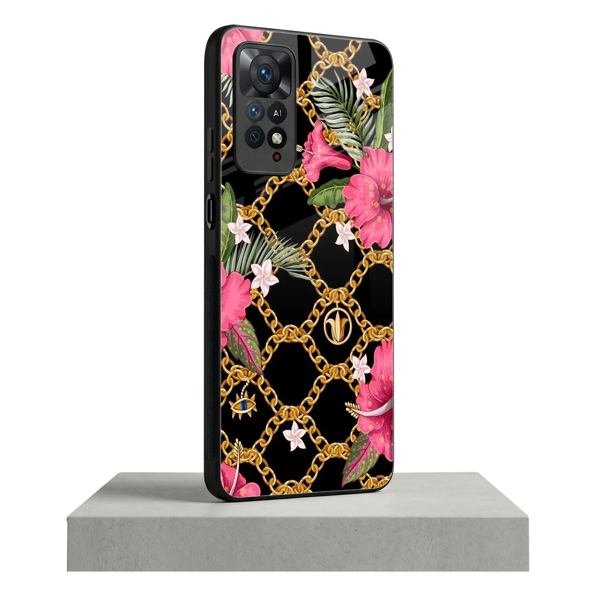 Gilded Petals redmi note 11 pro mobile cover | shockproof glass phone case