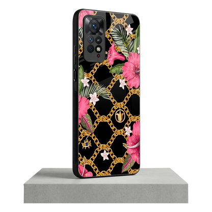 Gilded Petals redmi note 11 pro mobile cover | shockproof glass phone case