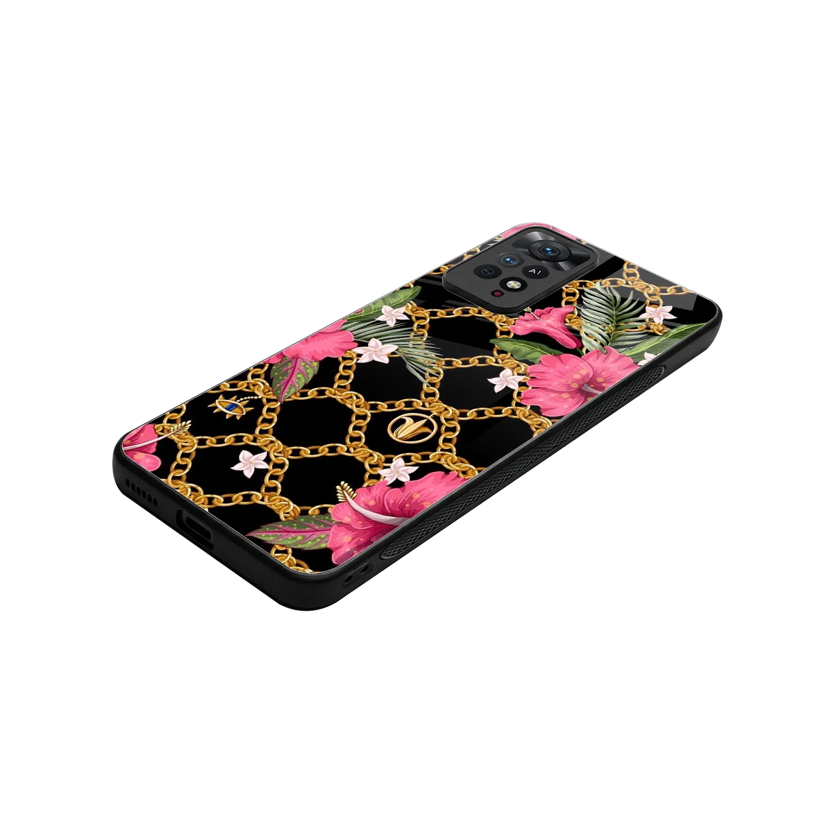Gilded Petals stylish phone case for redmi note 11 pro | glossy glass and slim fit