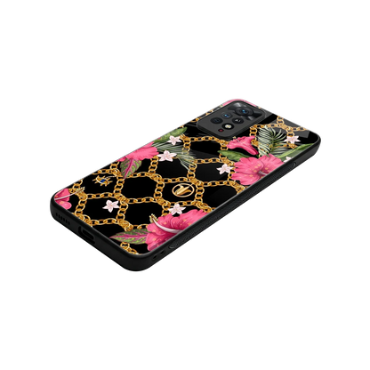 Gilded Petals stylish phone case for redmi note 11 pro | glossy glass and slim fit