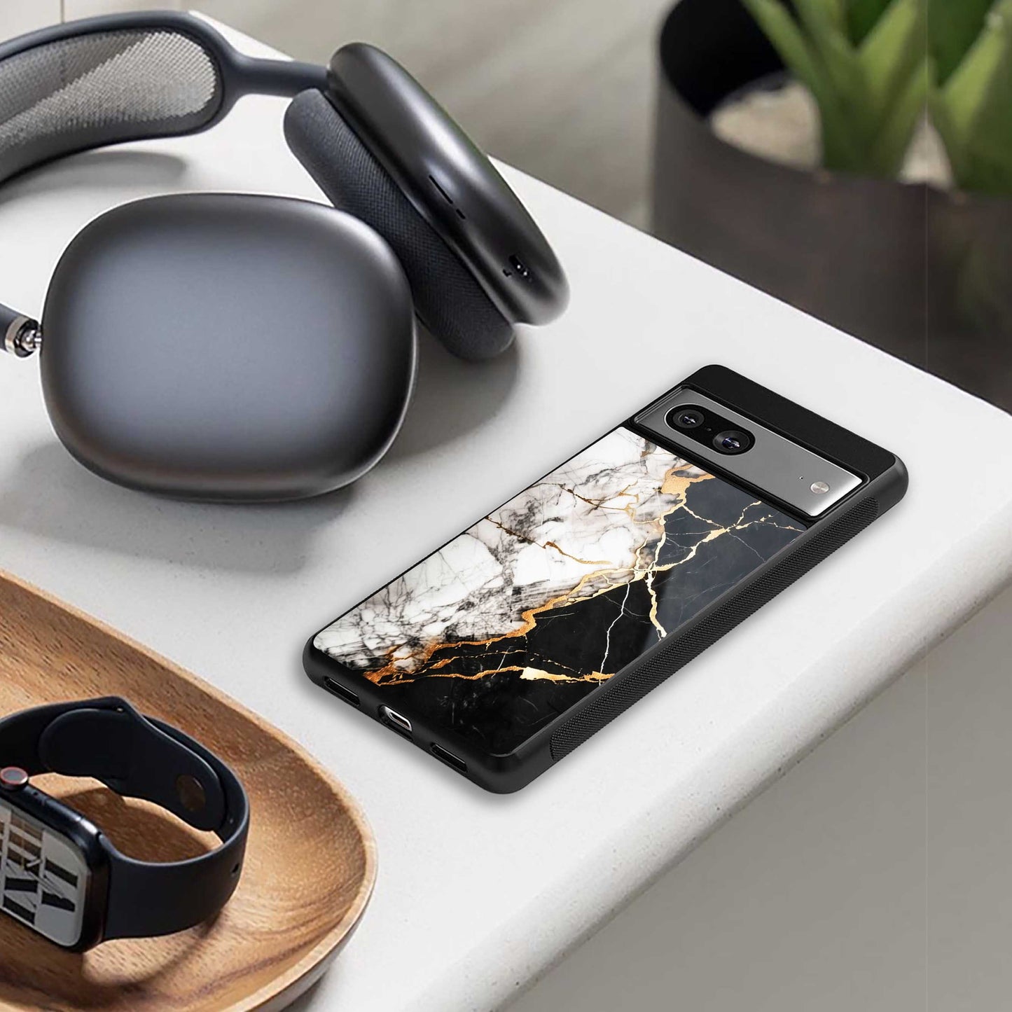 Gilded Marble Phone Case for Iphone 16 | Glass Case