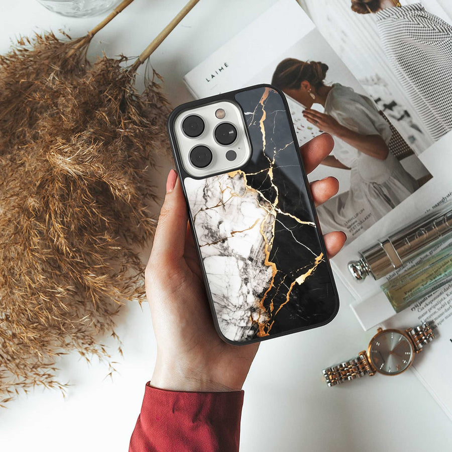 Gilded Marble Phone Case for Samsung Galaxy S24 Ultra | Glass Case