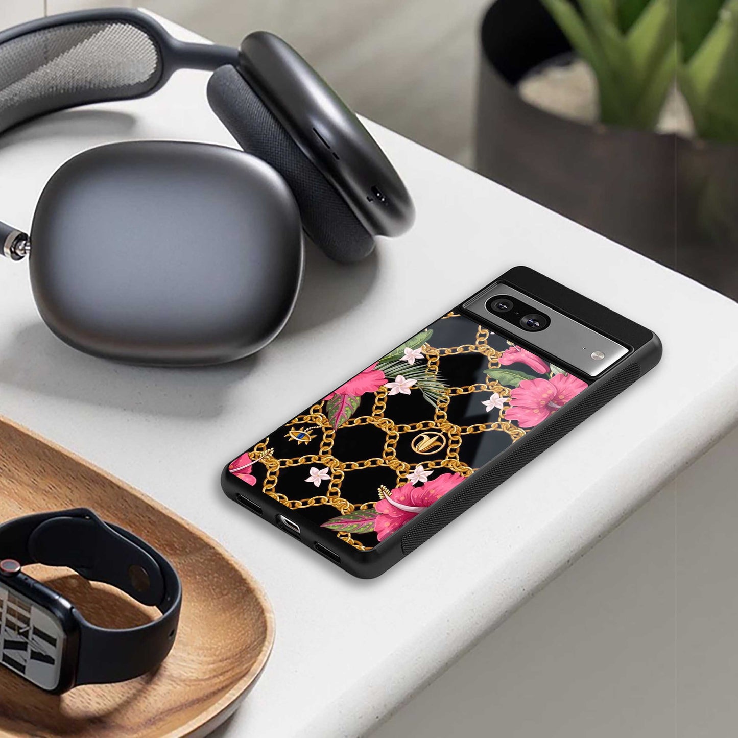 Gilded Petals Phone Case for Iphone 16 | Glass Case