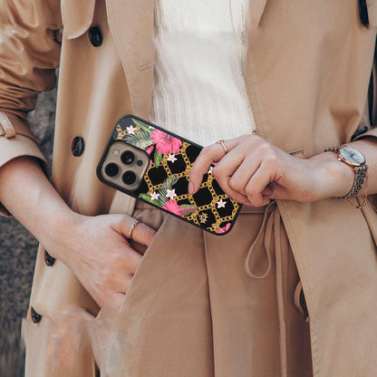 Gilded Petals Phone Case for Iphone 16 | Glass Case