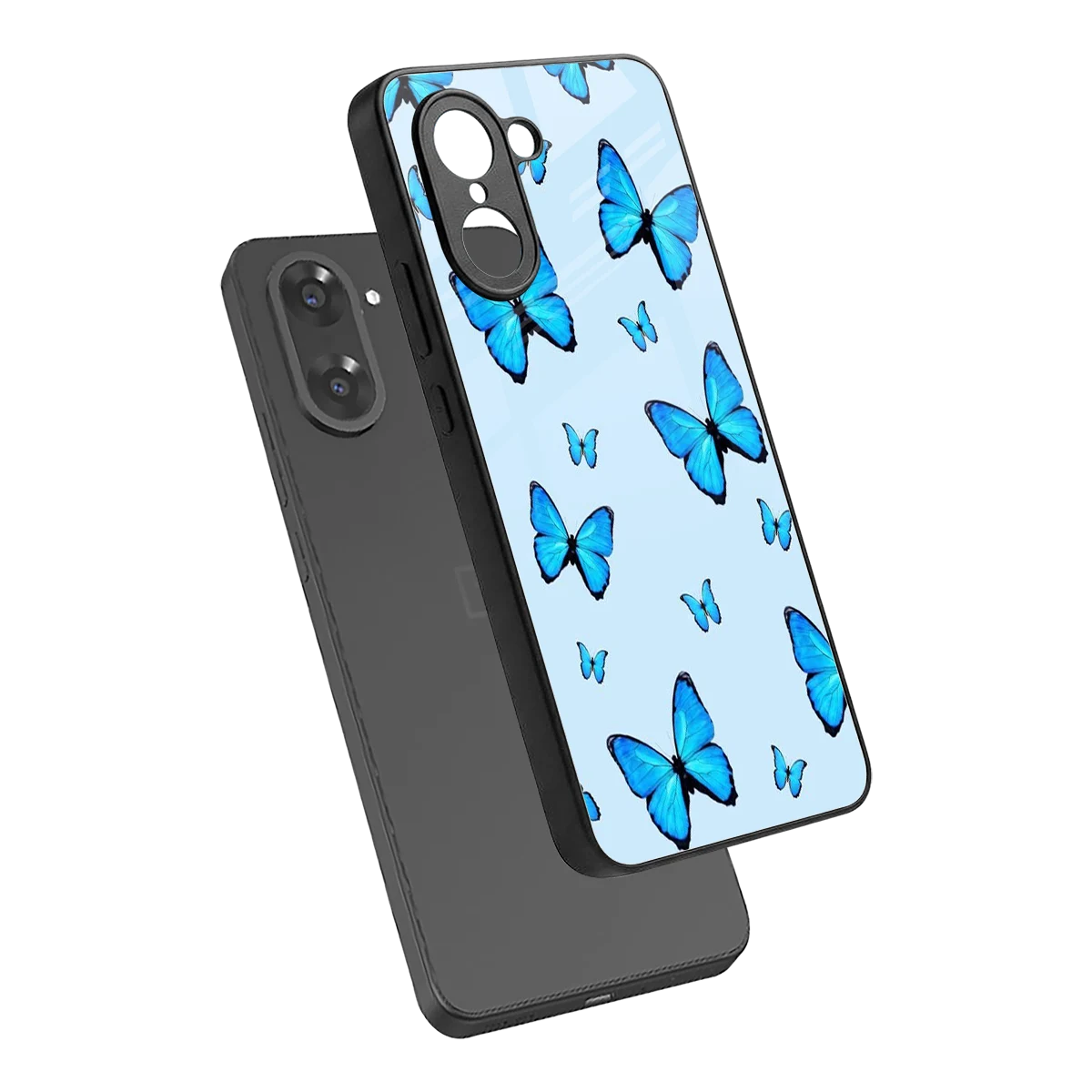 Gimme Butterflies Aesthetic sleek oneplus nord ce5 5g cover with tempered glass back and TPU edges