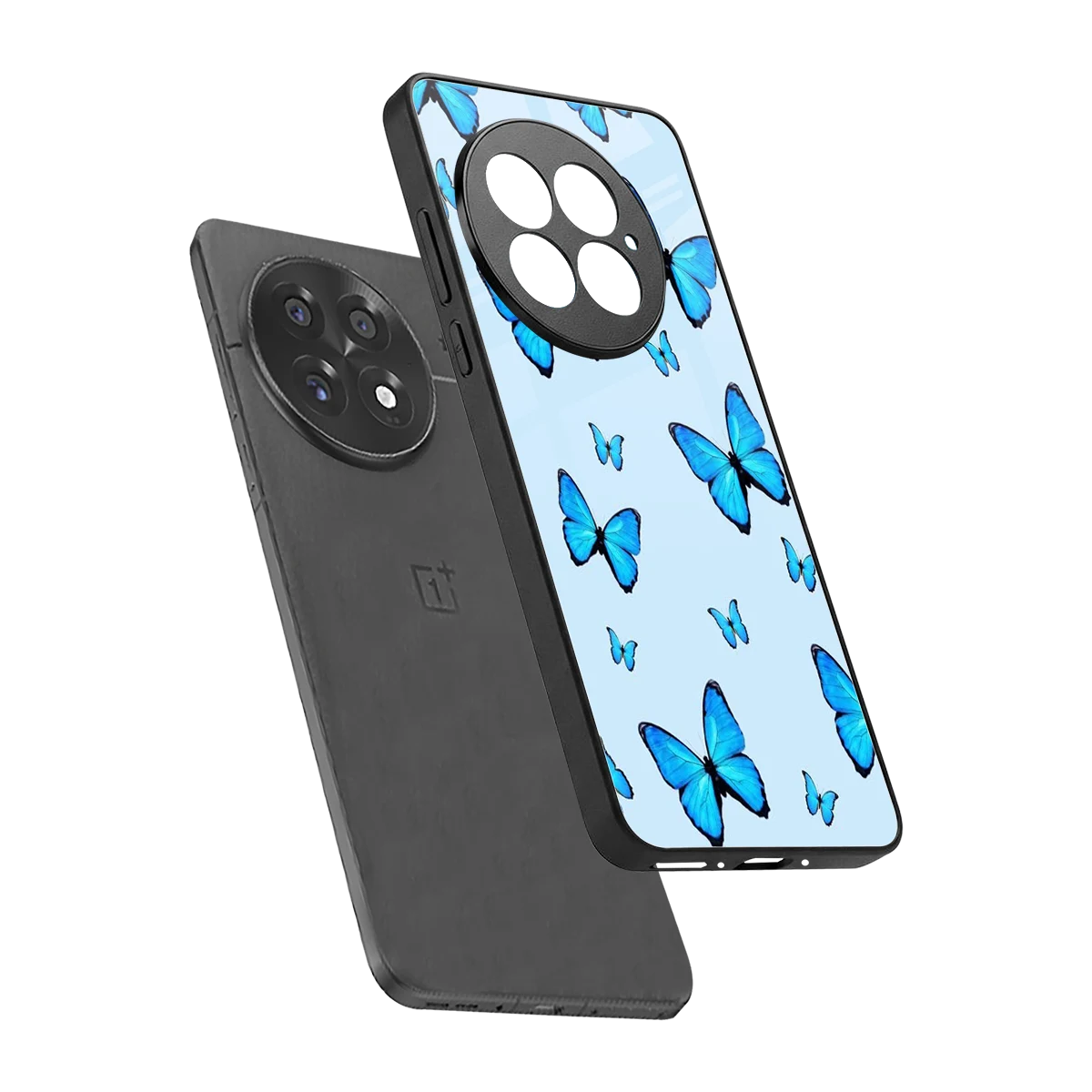 Gimme Butterflies Aesthetic sleek oneplus 13 cover with tempered glass back and TPU edges