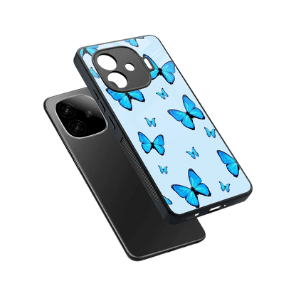 Gimme Butterflies Aesthetic sleek iqoo neo 10r 5g cover with tempered glass back and TPU edges