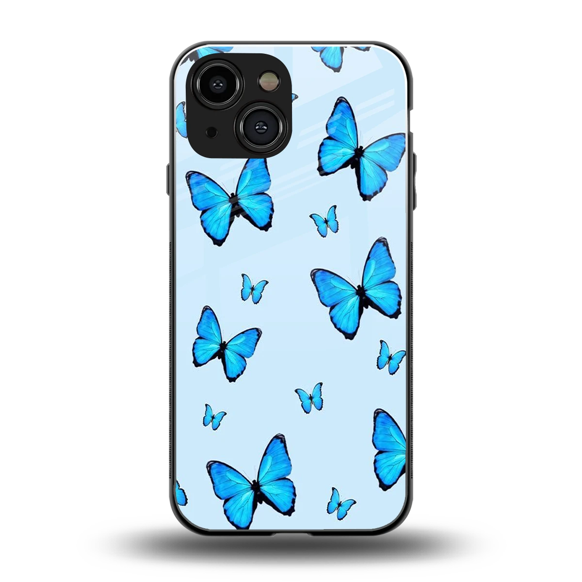 Gimme Butterflies Aesthetic back phone cover | glass case for iphone 13 mini