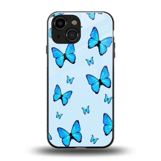 Gimme Butterflies Aesthetic back phone cover | glass case for iphone 13 mini