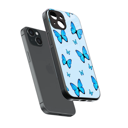 Gimme Butterflies Aesthetic sleek iphone 13 mini cover with tempered glass back and TPU edges