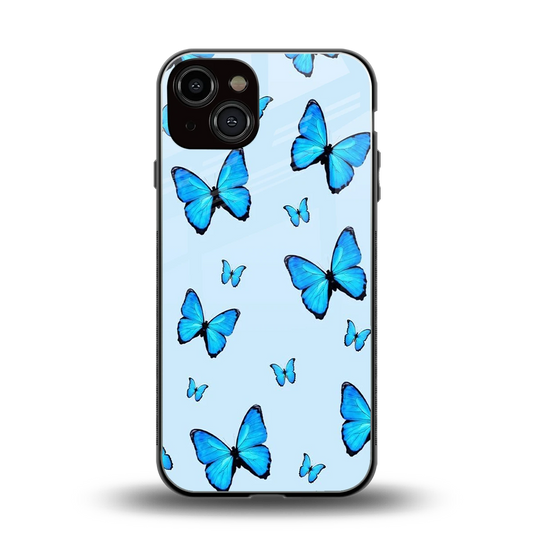 Gimme Butterflies Aesthetic back phone cover | glass case for iphone 14