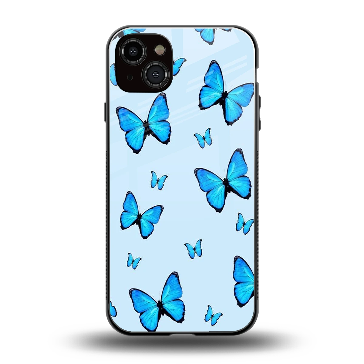 Gimme Butterflies Aesthetic back phone cover | glass case for iphone 14 plus