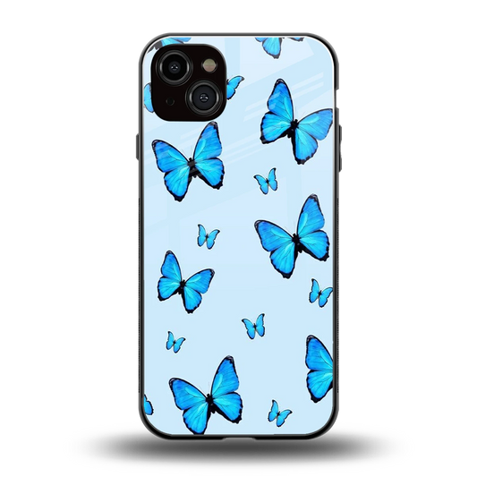 Gimme Butterflies Aesthetic back phone cover | glass case for iphone 14 plus