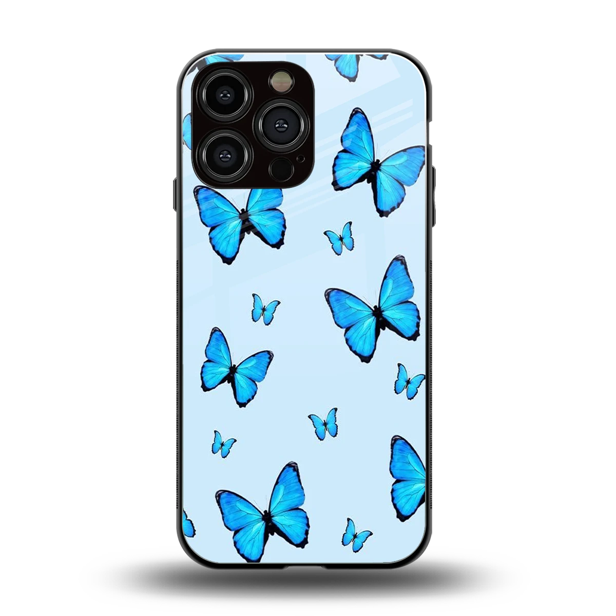 Gimme Butterflies Aesthetic back phone cover | glass case for iphone 15 pro max