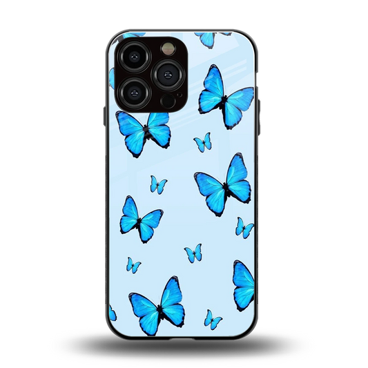 Gimme Butterflies Aesthetic back phone cover | glass case for iphone 15 pro max