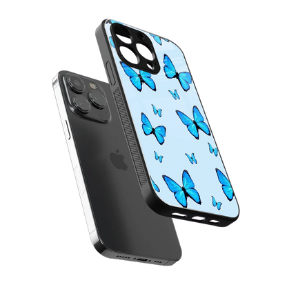 Gimme Butterflies Aesthetic sleek iphone 15 pro max cover with tempered glass back and TPU edges