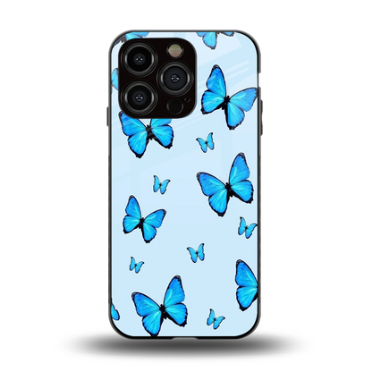 Gimme Butterflies Aesthetic back phone cover | glass case for iphone 15 pro