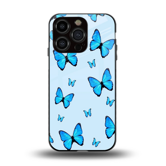 Gimme Butterflies Aesthetic back phone cover | glass case for iphone 15 pro
