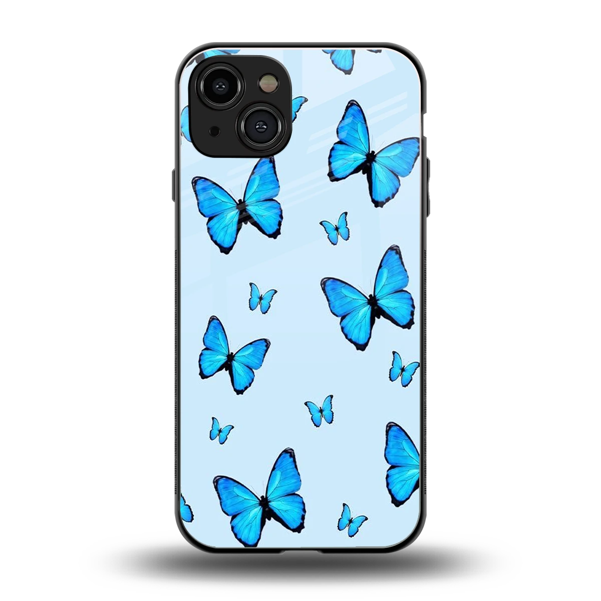 Gimme Butterflies Aesthetic back phone cover | glass case for iphone 15