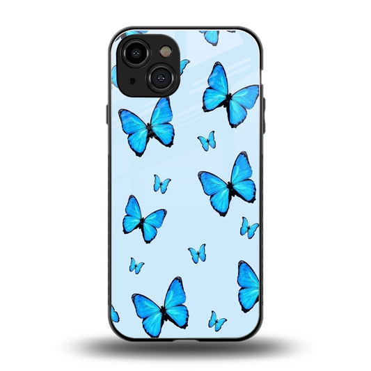 Gimme Butterflies Aesthetic back phone cover | glass case for iphone 15