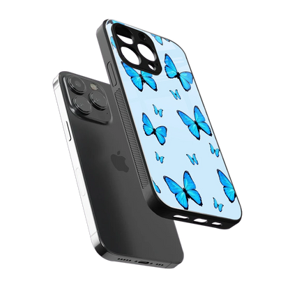 Gimme Butterflies Aesthetic sleek iphone 15 pro cover with tempered glass back and TPU edges