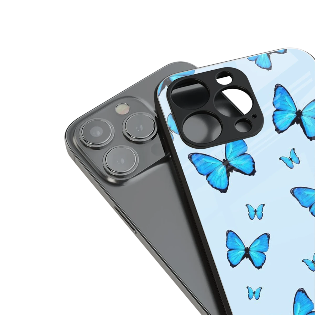 Gimme Butterflies Aesthetic stylish phone case for iphone 15 pro | glossy glass and slim fit