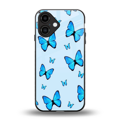 Gimme Butterflies Aesthetic back phone cover | glass case for iphone 16