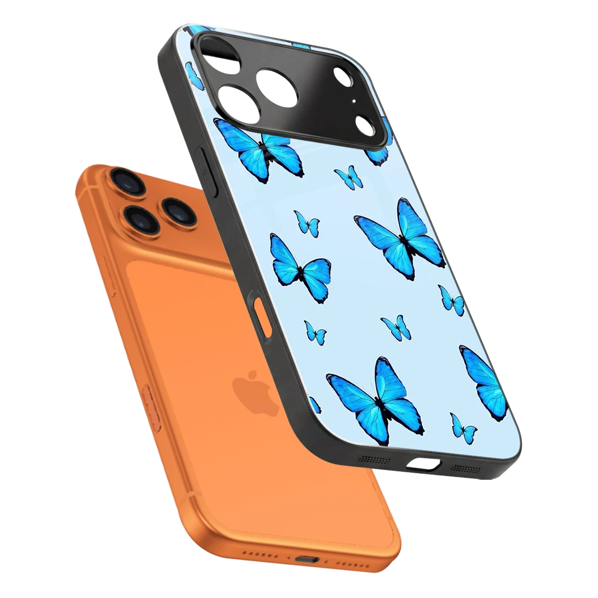 Gimme Butterflies Aesthetic sleek iphone 17 pro cover with tempered glass back and TPU edges